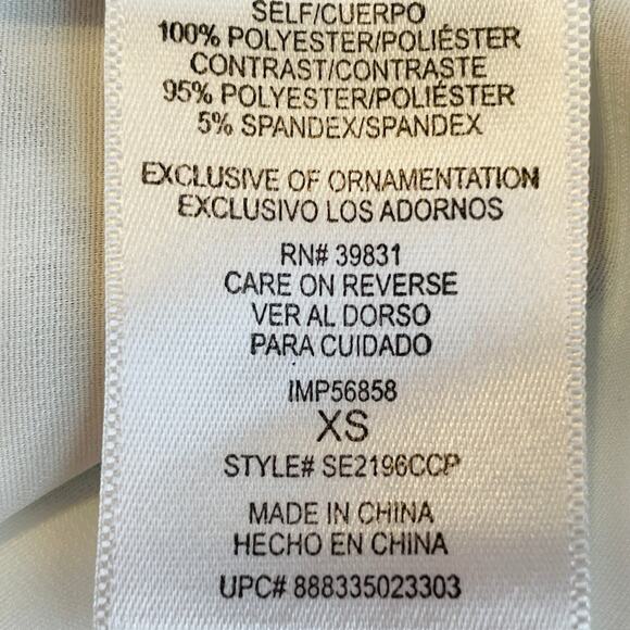 Sam Edelman Blue White Chiffon 3/4 Sleeve Oversized Slinky Swing Blouse Top XS - Picture 11 of 13